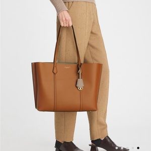 Torry Burch Perry Triple-Compartment Tote in Light Umber (camel brown)